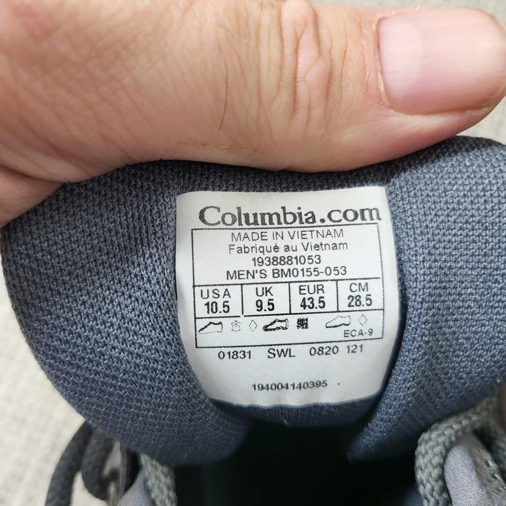 Columbia Waterproof Snow Boots Mens Size 10.5 Gray Mesh Ankle Hiking BM0155-053